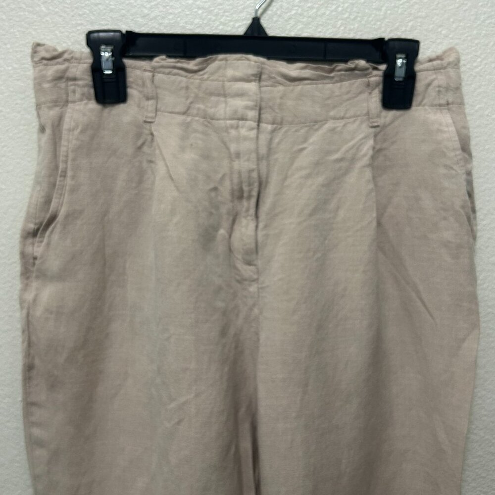 Loft tan linen pants, straight legs, size medium